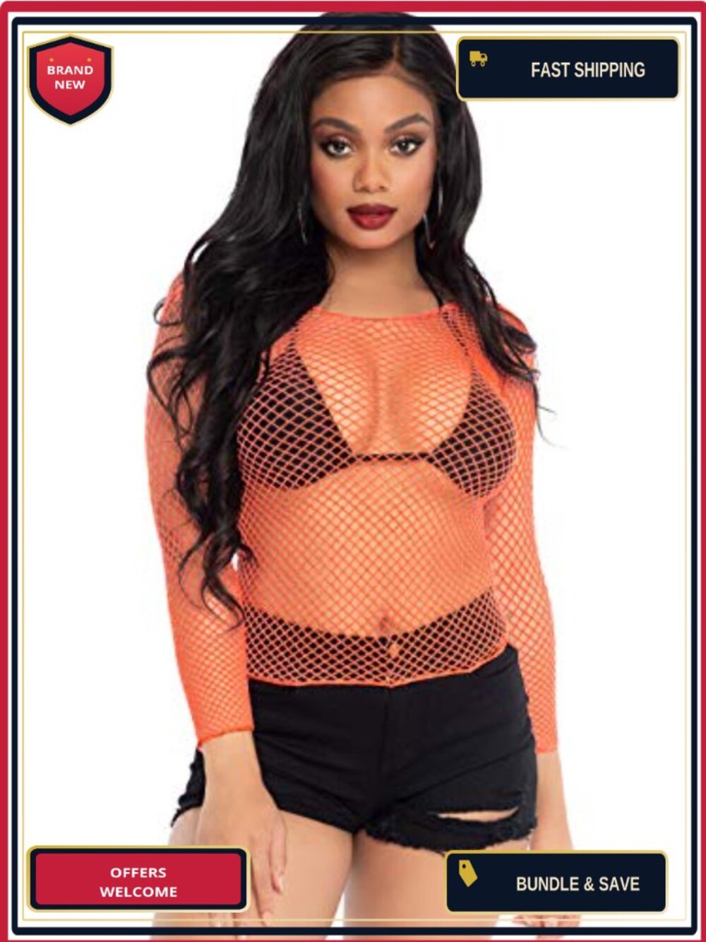 Fishnet Long Sleeve Top Industrial Shirt Sexy Lingerie